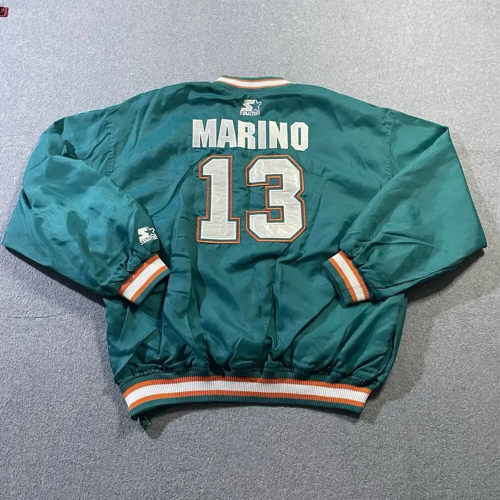 Vintage 90s Starter Dan Marino #13 Miami Dolphins Pullover Jacket Men’s Large